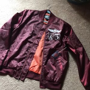 Maroon Brooklyn Bomber jacket